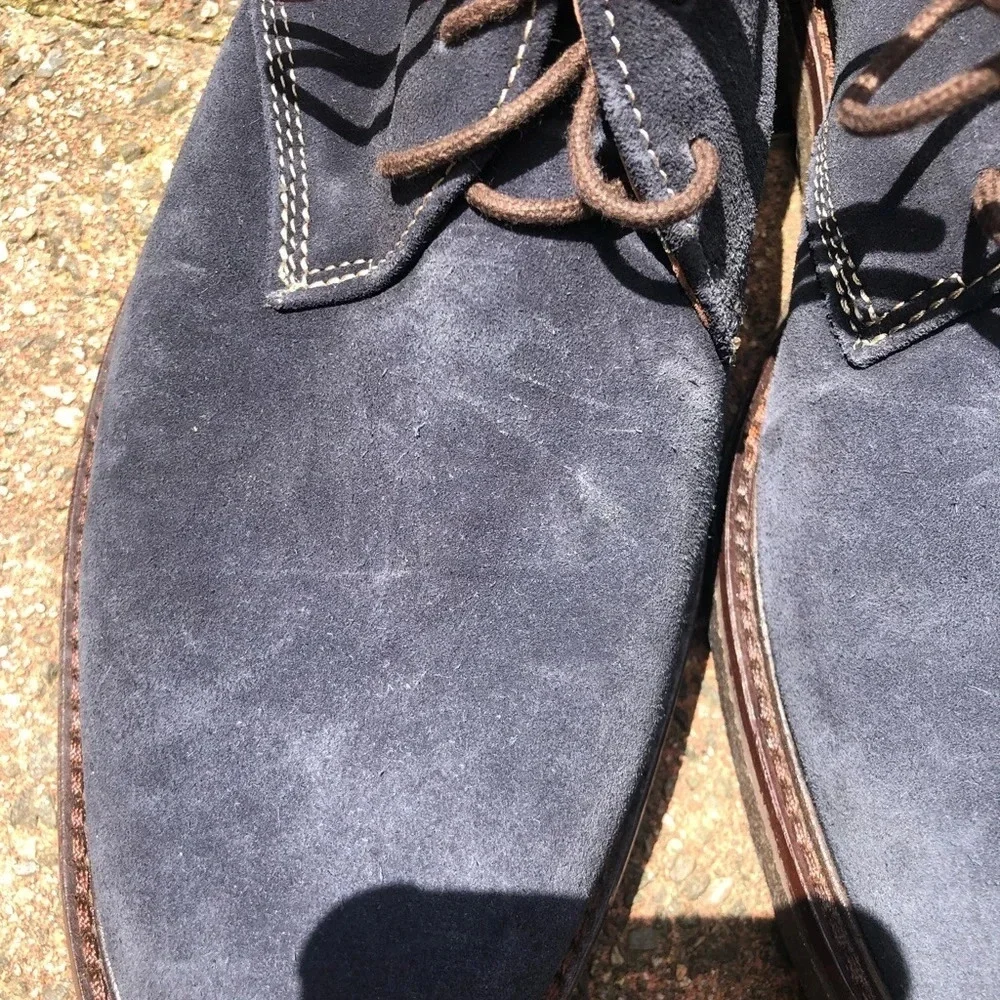 JOHNSTON & MURPHY MENS NAVY SHEEPSKIN BOOTS